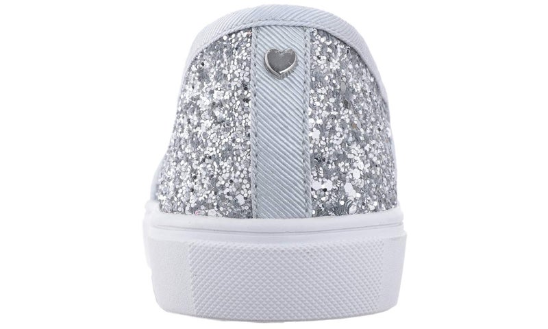 FEVERSOLE Women's Fashion Slip-On Sneaker Casual Flat Loafers Silver Pure Size 9 M US - Image 5